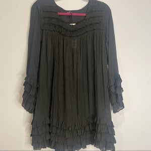 Lily by Firmiana Black Ruffle Top